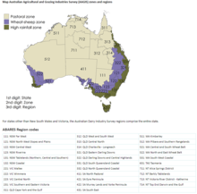 Map Australian Agricultural and Grazing Industries Survey (AAGIS) zones and regions AAGIS zones.PNG