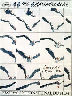 Official poster of the 40th Cannes Film Festival, featuring an original illustration by Henri Cueco