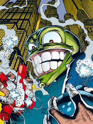 Textless cover of The Mask Strikes Back #1 (February 1995). Art by Doug Mahnke and Keith Williams.