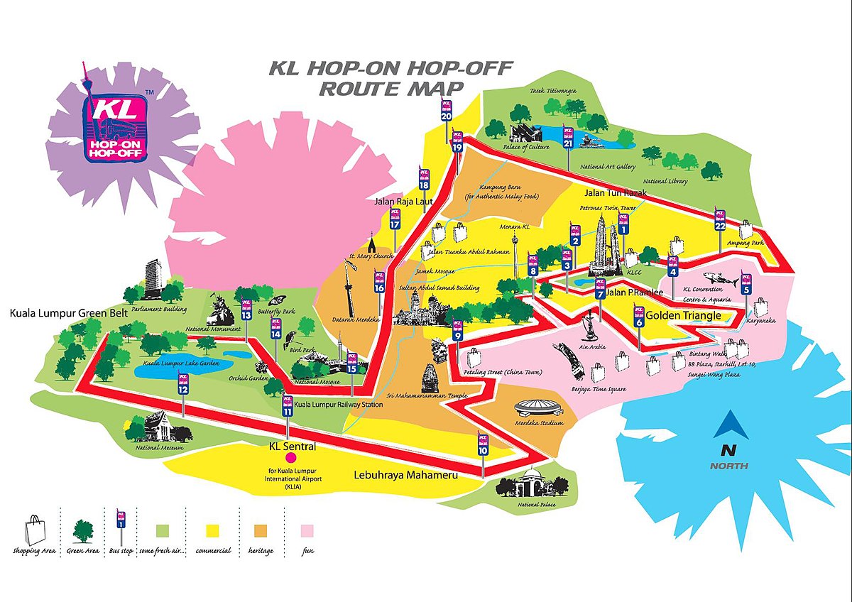 Туристическая карта Куала Лумпур. Hop on Hop off Куала Лумпур карта. Карта Куала Лумпур с достопримечательностями. Туристическая карта автобус.