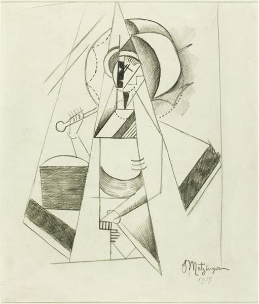 File:Jean Metzinger, 1913, study for Le Canot, pencil drawing on paper, 28 x 23.5 cm, Musée National d'Art Moderne, Centre Georges Pompidou, Paris.jpg