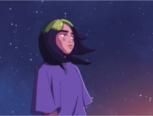 Many journalists compared the music video's aesthetic to that of anime; some said it was reminiscent of Studio Ghibli films. Myfuturevideo.png