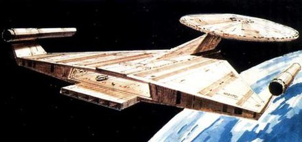 Ralph McQuarrie's redesigned Enterprise from Star Trek: Planet of the Titans