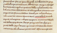 The uinouiloth (underlined in red) in an early 9th-century copy of the De origine Vinoviloth.png