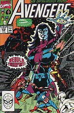 Nebula on the cover of The Avengers #318 (June 1990). Art by Paul Ryan and Tom Palmer. Avengers 318.jpg