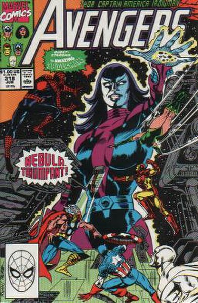 Nebula on the cover of The Avengers #318 (June 1990). Art by Paul Ryan and Tom Palmer.