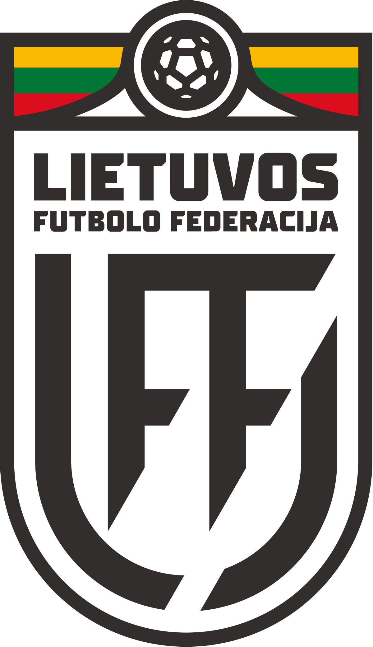 Lithuanian football federation logo in color on transparent background
