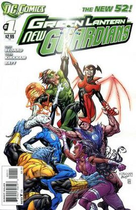 Cover for Green Lantern: New Guardians #1 (November 2011), art by Tyler Kirkham, Batt and Rod Reis.