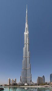 Burj Khalifa, the tallest human-made structure in the world, located in Dubai. Burj Khalifa.jpg