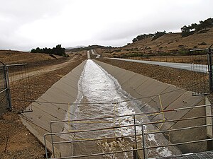 Water from the Ventura River is transported in the Robles Canal to Lake Casitas, an off-river reservoir. Photo courtesy of Lorraine Walter.