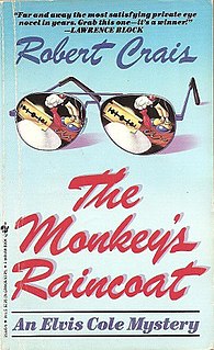 <i>The Monkeys Raincoat</i> 1987 detective novel by Robert Crais