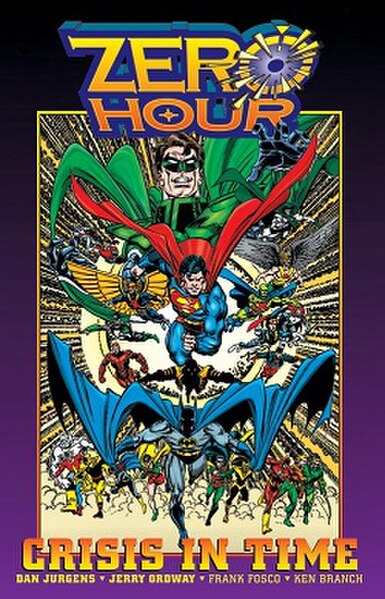 Cover of the Zero Hour: Crisis in Time trade paperback, art by Dan Jurgens.