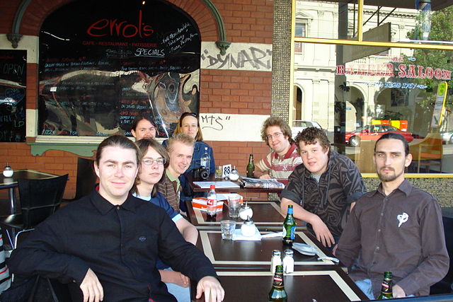 Photo taken at the Wikipedia 2008 meetup at Errol's in North Melbourne