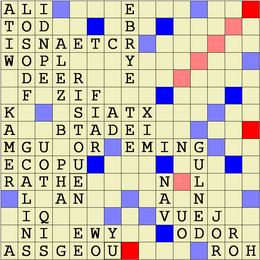 An example board from a game of Clabbers Clabbers example board.png