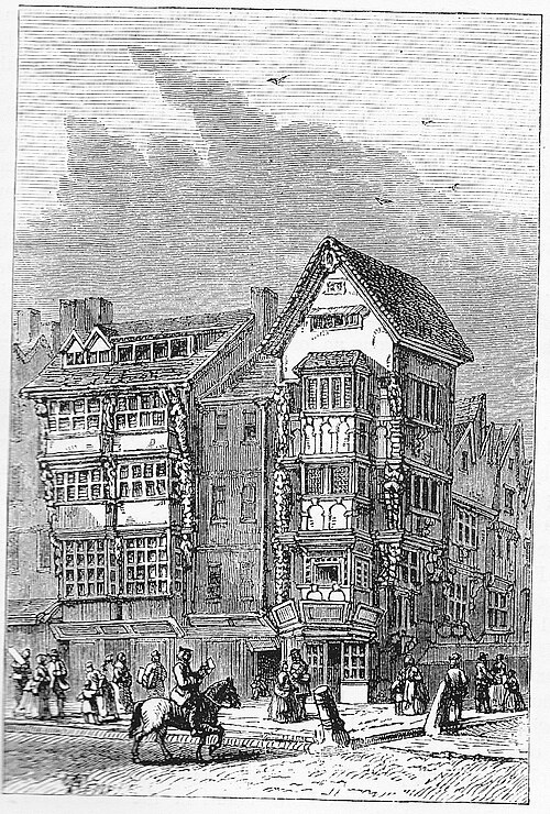 Walton's house at '120 Chancery Lane' occupied 1627–1644 (from Old & New London, Walter Thornbury, 1872)Wikipediaより