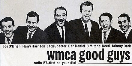 The WMCA "Good Guys" c. 1964: Joe O'Brien, Harry Harrison, Jack Spector, Dan Daniel, B. Mitchel Reed, and Johnny Dark