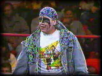 Barr as "Beetlejuice" (or The Juicer) in World Championship Wrestling during 1990.