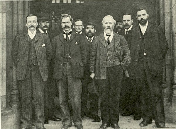 O'Grady (second from right) in 1906, with other leading figures in the party