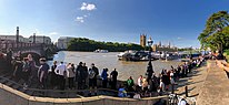 The Queue along the Albert Embankment and crossing Lambeth Bridge