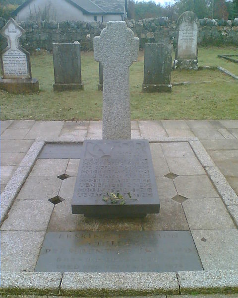 Erskine Childers's grave in Derralossary Church grounds, Roundwood, County Wicklow, Ireland