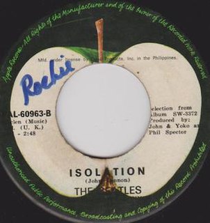Isolation (John Lennon song) 1970 song by John Lennon