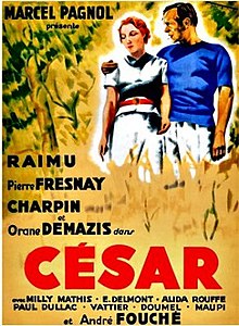 César 1936 için Fanny ve Marius'u gösteren poster .jpg