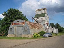 Old Grain Elevator in Kinbrae, Minnesota