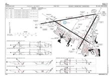 Airport layout following the runway and taxiway reconstruction and reconfiguration completed in 2014.