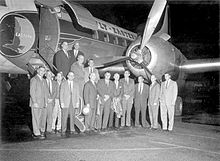 Mayor Joe Cordell and the City Commission at the new Tallahassee Municipal Airport on March 28, 1961 Tallahassee Airport Opening01.jpg