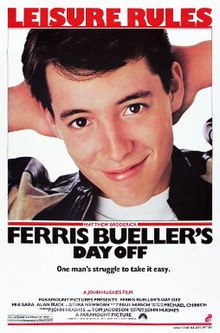 The poster shows a young man smiling with his hands behind his head with the tagline "Leisure Rules" being on the top of the poster. The film's title, the rating and production credits appear at the bottom of the poster.