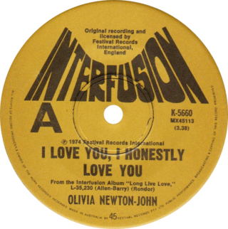 <span class="mw-page-title-main">I Honestly Love You</span> 1974 single by Olivia Newton-John