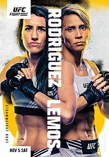 <span class="mw-page-title-main">UFC Fight Night: Rodriguez vs. Lemos</span> UFC mixed martial arts event in 2022