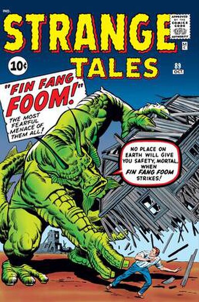 The character makes his debut on the cover of Strange Tales #89 (Oct. 1961). Art by Jack Kirby.