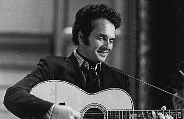 Merle Haggard topped the chart with one of his best-known songs, "The Fightin' Side of Me". Merle Haggard in 1971 cropped.jpg