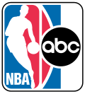 The NBA on ABC logo used from 2002 to 2006, prior to the ESPN on ABC network sports division rebrand. Since 2006, ABC broadcasts have used the NBA on ESPN network logo & digital on-screen graphics. NBA on ABC.svg