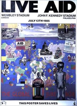 Official Live Aid poster featuring artwork by Peter Blake