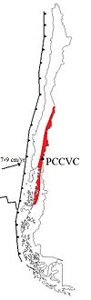 Location of Puyehue-Cordón Caulle (PCCVC) in Chile