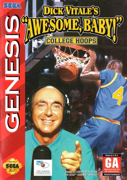 File:Sega Genesis Dick Vitale's "Awesome, Baby!" College Hoops cover art.jpg