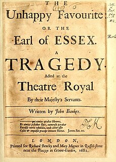 <i>The Unhappy Favourite</i> 1681 play