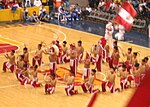 The San Beda Little Indians during their halftime presentation at the seniors' basketball finals. SBC Little Indians.jpg