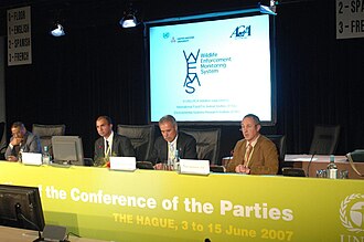 WEMS Project Presentation during CITES CoP14 meeting, The Hague. Th WEMS DESK4-1-.JPG