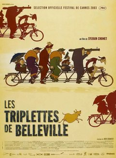<i>The Triplets of Belleville</i> 2003 animated French comedy film directed by Sylvain Chomet