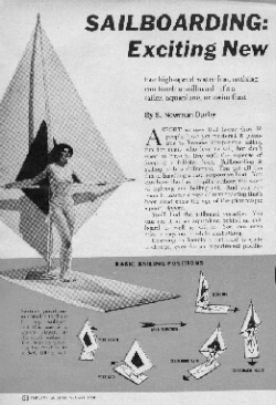 Darby sailboard, Popular Science, 1965 Darby sailboard, Published Popular Science, August 1965.gif