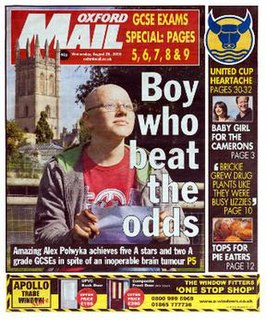 <i>Oxford Mail</i> Daily tabloid newspaper in Oxford, England