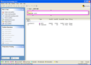 PartitionMagic utility software for hard disk drive partitioning