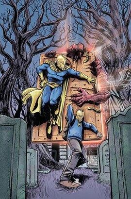 Textless cover of Doctor Fate #13 depicting both Kent Nelson and the newly created incarnation, Khalid Nassour, as Doctor Fate.