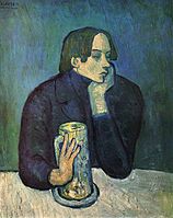 1901–02, Le bock (Portrait de Jaime Sabartes), The Glass of Beer (Portrait of the Poet Sabartes), oil on canvas, 82 x 66 cm, Pushkin Museum, Moscow