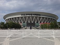 The 55,000-capacity Philippine Arena. Philippine Arena - front view (Bocaue, Bulacan)(2019-05-05).jpg