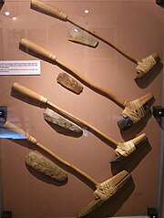 Prehistoric weapons on display