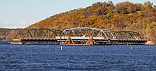 Bridge sections under renovation in 2018 2018BridgeProjectStillwaterMN.jpg